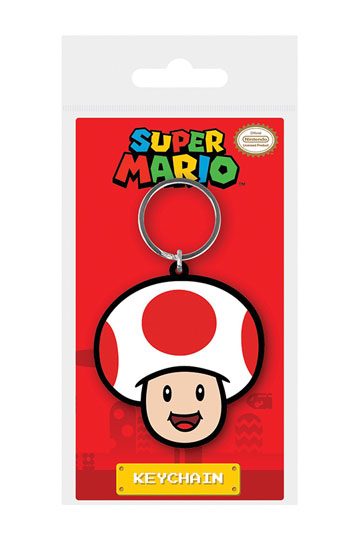Super Mario Rubber Keychain Toad 6 cm